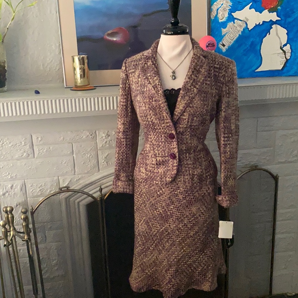 Jones New York Suit Size 6 Purple/Lavender Tweed
